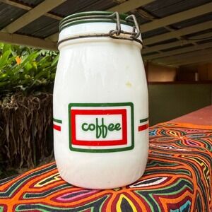 Wheaton "Cucina" milk glass COFFEE jar (1 L)‎